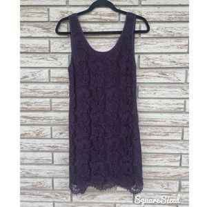 WILFRED Aritzia Lace Purple Sleeveless Scoop Neck Knee Length Dress S